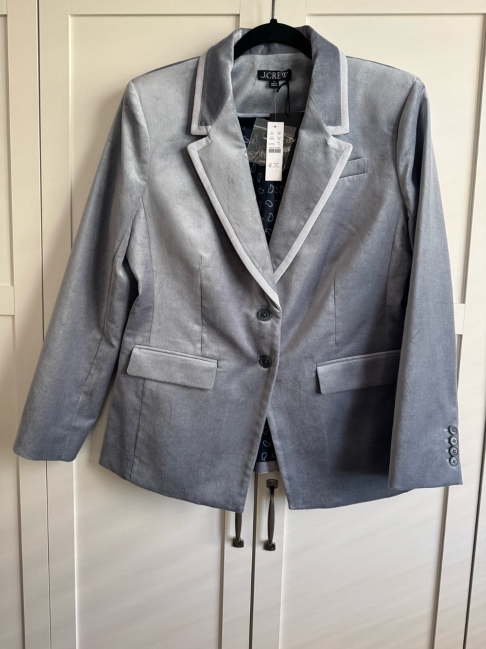 J. Crew Madelyn Blazer in Velvet Size 10 in Slate Blue - Picture 2 of 5